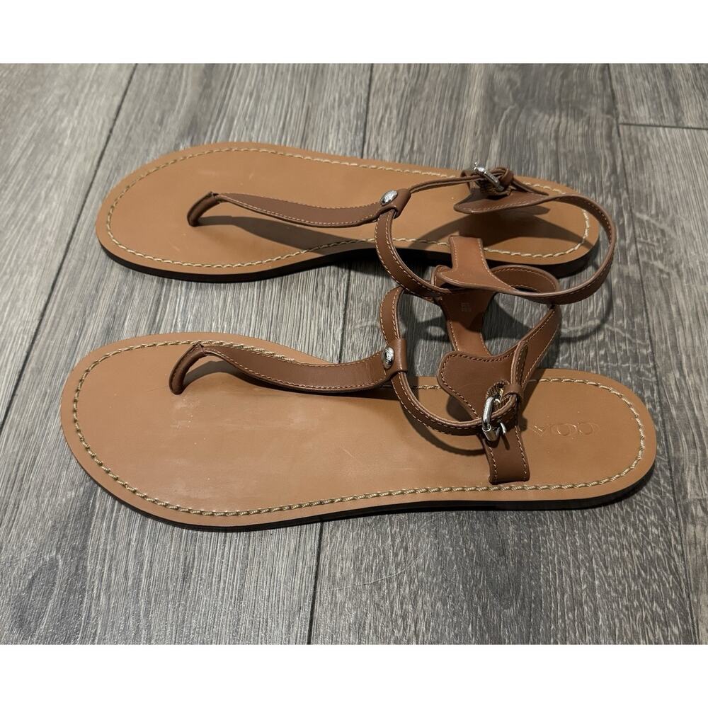 Coach Leila Brown Thong Sandal Womens Size US 10B Retail $150